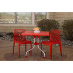 Set lounge da esterno 3 pezzi con tavolo quadrato Lyra e sedie patio Karissa
