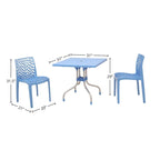 Set lounge da esterno 3 pezzi con tavolo quadrato Lyra e sedie patio Karissa