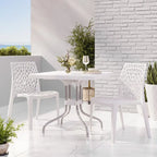 Set lounge da esterno 3 pezzi con tavolo quadrato Lyra e sedie patio Karissa