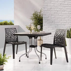 Set lounge da esterno 3 pezzi con tavolo quadrato Lyra e sedie patio Karissa