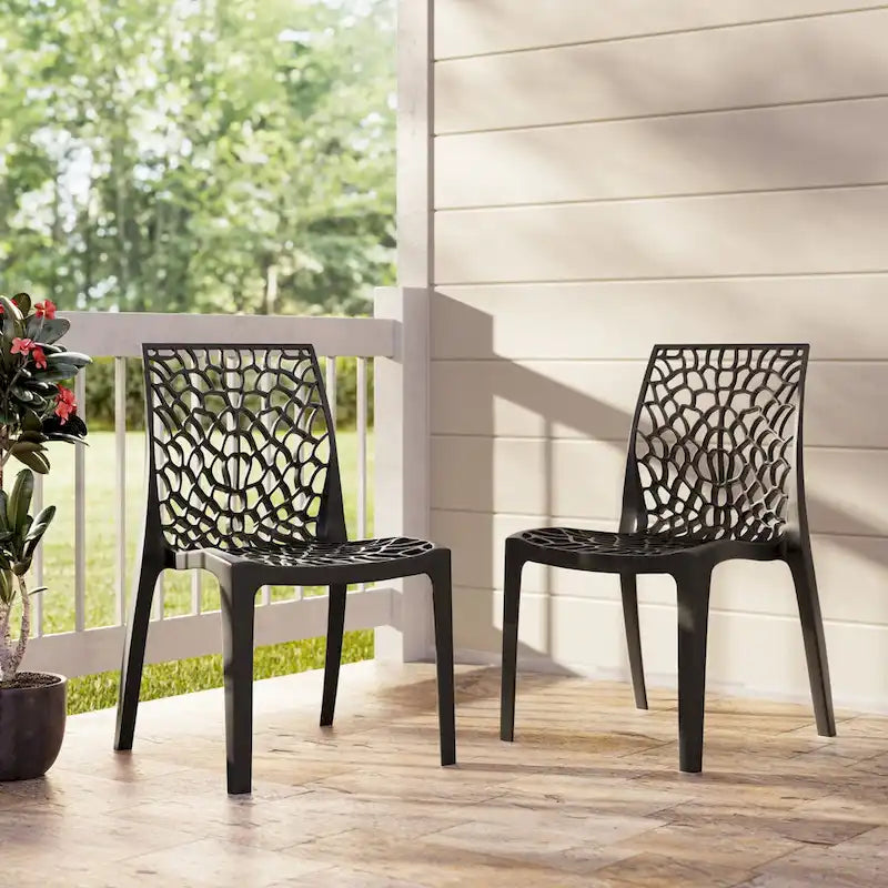 Set lounge da esterno 3 pezzi con tavolo quadrato Lyra e sedie patio Karissa