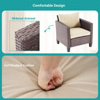 BONOSUKI Set divano da esterno 3 pezzi con tavolino, in rattan marrone