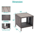 BONOSUKI Set divano da esterno 3 pezzi con tavolino, in rattan marrone