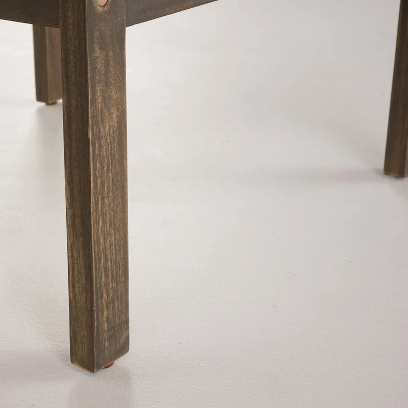 Set da 4 pezzi per patio in legno con tavolo in legno di acacia e cuscini