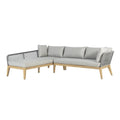 Divano componibile da esterni Cypress Teak Wood 2 pezzi con chaise longue a sinistra