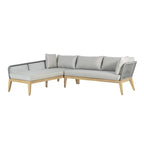 Divano componibile da esterni Cypress Teak Wood 2 pezzi con chaise longue a sinistra