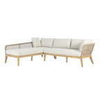 Cypress Teak Wood 2-piece Left Arm Chaise Outdoor Sectional