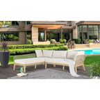 Divano componibile da esterni Cypress Teak Wood 2 pezzi con chaise longue a sinistra