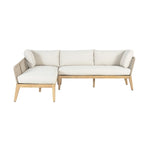 Divano componibile da esterni Cypress Teak Wood 2 pezzi con chaise longue a sinistra