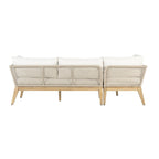 Divano componibile da esterni Cypress Teak Wood 2 pezzi con chaise longue a sinistra