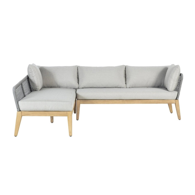 Divano componibile da esterni Cypress Teak Wood 2 pezzi con chaise longue a sinistra