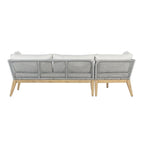 Divano componibile da esterni Cypress Teak Wood 2 pezzi con chaise longue a sinistra