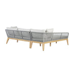Divano componibile da esterni Cypress Teak Wood 2 pezzi con chaise longue a sinistra