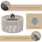 Set da giorno divanetto da esterno a 2 pezzi con tavolino in vetro temperato