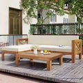 Set divano sezionale da esterno in legno da 5 pezzi per patio con cuscini