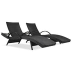Sedie a sdraio estraibili in vimini per esterni (set da 2)