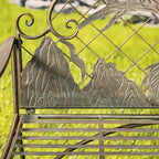 Panchina da giardino in ferro Round Top con schienale a caribù Selkirk - 43,7 L x 20,47 P x 37,4 H