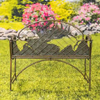 Panchina da giardino in ferro Round Top con schienale a caribù Selkirk - 43,7 L x 20,47 P x 37,4 H