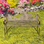 Panchina da giardino in ferro Round Top con schienale a caribù Selkirk - 43,7 L x 20,47 P x 37,4 H