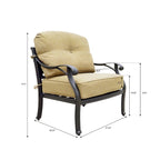Set da conversazione con divanetto e braciere a propano Nassau da 4 pezzi con cuscini, tavolo rotondo da 47" con braciere e vetro riflettente