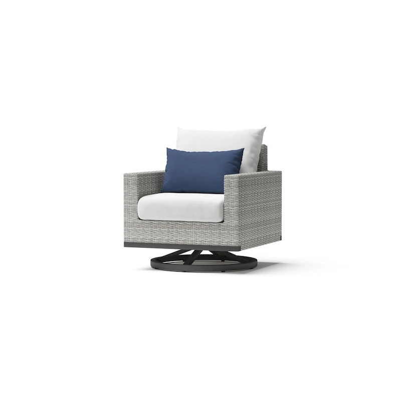 Set Milo Grey 4 pezzi Sunbrella per esterni con movimento e fuoco