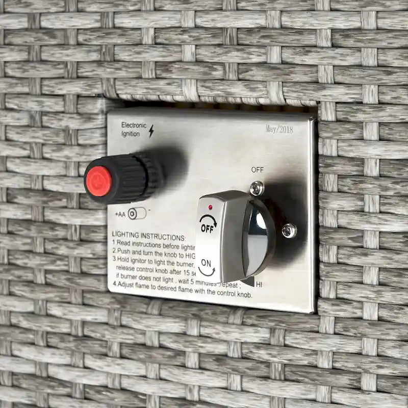 Set Milo Grey 4 pezzi Sunbrella per esterni con movimento e fuoco