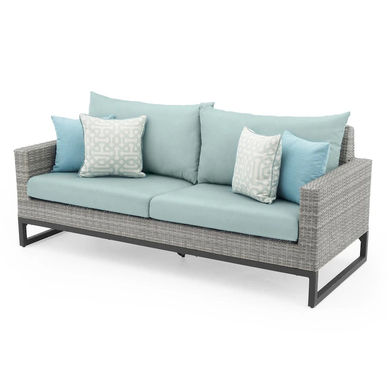 Set Milo Grey 4 pezzi Sunbrella per esterni con movimento e fuoco
