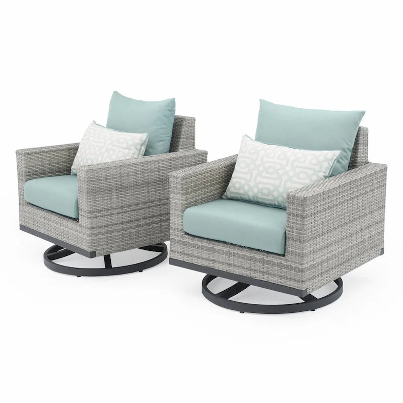 Set Milo Grey 4 pezzi Sunbrella per esterni con movimento e fuoco
