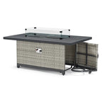 Set Milo Grey 4 pezzi Sunbrella per esterni con movimento e fuoco
