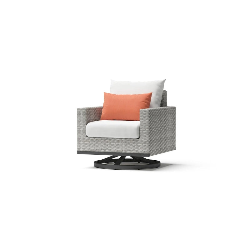 Set Milo Grey 4 pezzi Sunbrella per esterni con movimento e fuoco