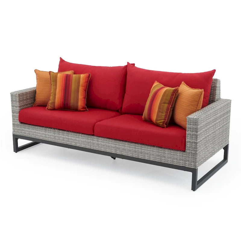 Set Milo Grey 4 pezzi Sunbrella per esterni con movimento e fuoco