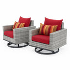 Set Milo Grey 4 pezzi Sunbrella per esterni con movimento e fuoco