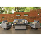 Set Milo Grey 4 pezzi Sunbrella per esterni con movimento e fuoco