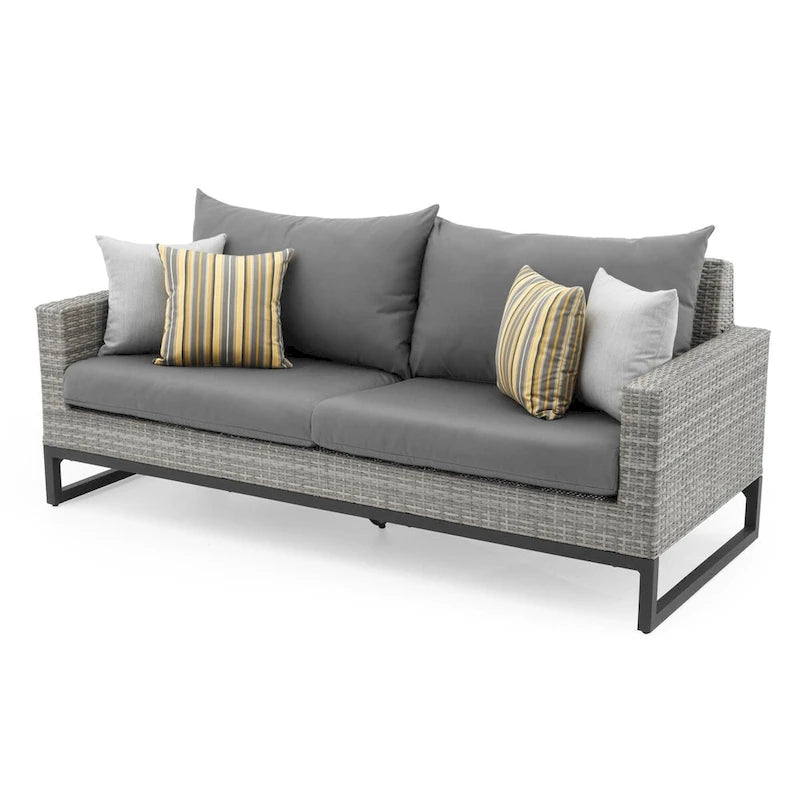 Set Milo Grey 4 pezzi Sunbrella per esterni con movimento e fuoco