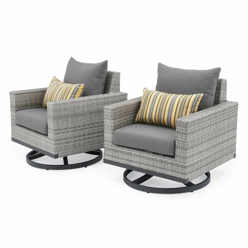 Set Milo Grey 4 pezzi Sunbrella per esterni con movimento e fuoco