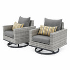 Set Milo Grey 4 pezzi Sunbrella per esterni con movimento e fuoco