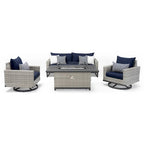 Set Milo Grey 4 pezzi Sunbrella per esterni con movimento e fuoco