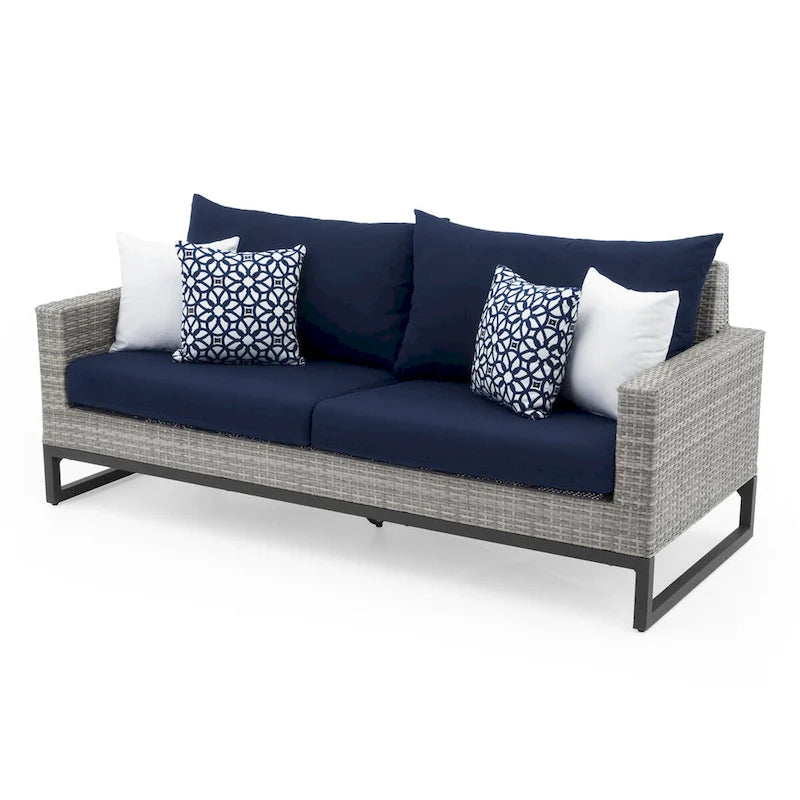 Set Milo Grey 4 pezzi Sunbrella per esterni con movimento e fuoco