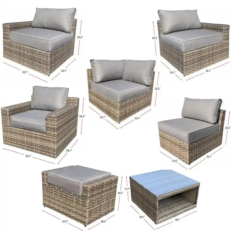 Set da esterno Vantura da 10 pezzi con braciere