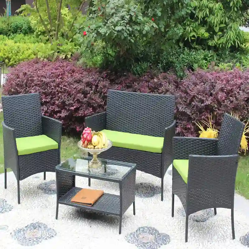 Rattan Patio Furniture Set (4 Pieces)