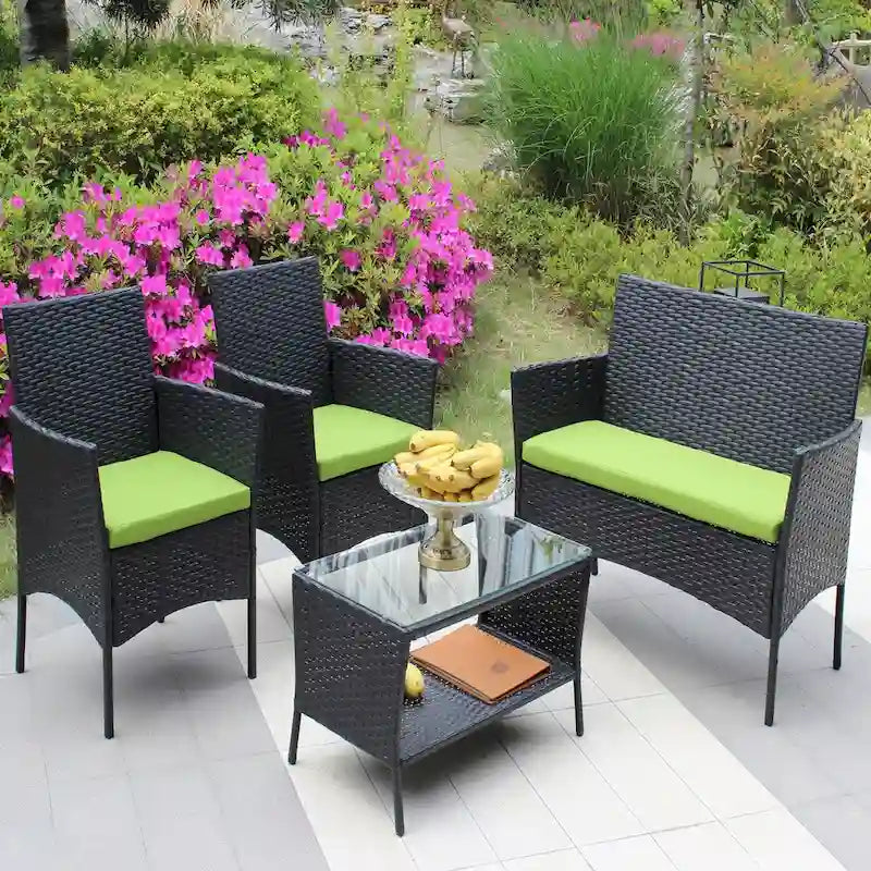 Set di mobili da giardino in rattan (4 pezzi)