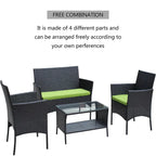 Set di mobili da giardino in rattan (4 pezzi)