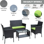 Set di mobili da giardino in rattan (4 pezzi)