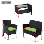 Set di mobili da giardino in rattan (4 pezzi)