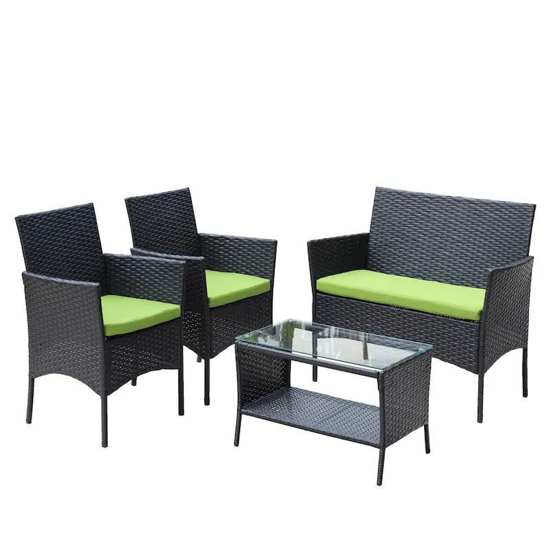 Set di mobili da giardino in rattan (4 pezzi)