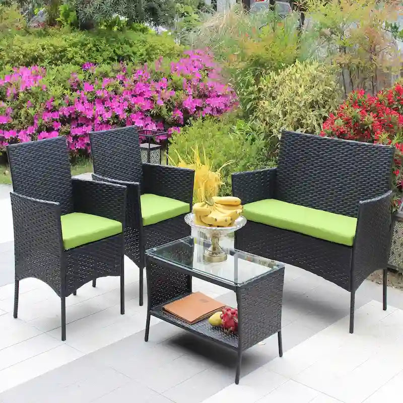 Set di mobili da giardino in rattan (4 pezzi)