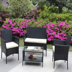 Set di mobili da giardino in rattan (4 pezzi)
