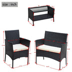 Set di mobili da giardino in rattan (4 pezzi)