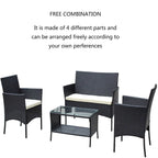 Set di mobili da giardino in rattan (4 pezzi)