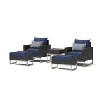 Set Milo Espresso 5 Pezzi con Poltrone da Esterno Sunbrella per Patio